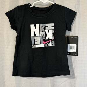 Nike Toddler Girls Graphic T-Shirt Black Size 24M New With Tags
